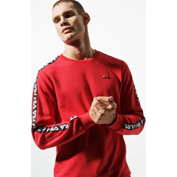 Fila Bluza Aren Crew Shirt , czerwony, rozmiar L. Czerwone bluzy bez kaptura męskie Fila, l, z bawełny. W wyprzedaży za 269.99 zł.