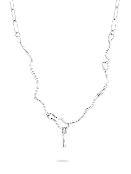 Liebeskind Naszyjnik z elementem ozdobnym - dł. 45 cm rozmiar: onesize. Szare naszyjniki damskie Liebeskind, ze stali. Za 234.94 zł.