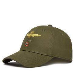 Czapka z daszkiem Aeronautica Militare. Zielone czapki męskie AERONAUTICA MILITARE, bez wzorów. Za 189.99 zł.