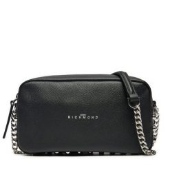 Torebka John Richmond. Czarne torebki klasyczne damskie John Richmond, bez wzorów, wizytowe, bez kołnierzyka, bez ramiączek. Za 689.99 zł.