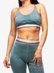 Sportowy stanik Ortovox 185 Rock N Wool Sport Top. Zielone biustonosze sportowe damskie ORTOVOX, bez wzorów, z materiału. Za 229.89 zł.