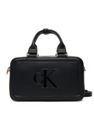 Calvin Klein Torebka Bold Ck Bauletto Crossbody LV04F3411G Czarny. Czarne torebki klasyczne damskie CALVIN KLEIN, bez wzorów, ze skóry, bez dodatków. Za 489.99 zł.