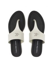Calvin Klein Jeans Japonki Flat Sandal Toepost Mg YW0YW01691 Biały. Białe klapki damskie Calvin Klein Jeans, bez wzorów, z jeansu, bez obcasa. Za 289.99 zł.