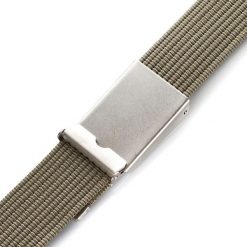 Pasek parciany PAOLO PERUZZI PW-19-125 khaki. Brązowe paski męskie Paolo Peruzzi, bez wzorów, z materiału. Za 34.99 zł.