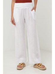Lin Passion Lniane spodnie w kolorze białym rozmiar: 38/40. Białe spodnie materiałowe damskie Lin Passion, bez wzorów, ze lnu, klasyczne, z standardowym stanem. Za 109.26 zł.