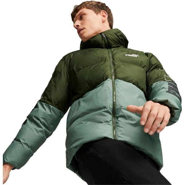 Kurtka Puma Power, Mężczyźni. Zielone kurtki męskie Puma, l, bez wzorów, z poliesteru, sportowe, bez kaptura. Za 401.99 zł.
