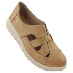 Skórzane półbuty damskie komfortowe jasny brąz Helios 474. Półbuty damskie Helios, bez wzorów, ze skóry, bez obcasa. Za 409.99 zł.