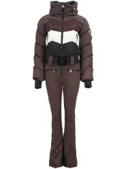 Peak Mountain Kombinezon narciarski "Antiero" w kolorze brązowym rozmiar: XL. Brązowe kombinezony damskie Peak Mountain, m, bez wzorów, z tkaniny, sportowe, bez kołnierzyka, bez ramiączek. Za 721.37 zł.