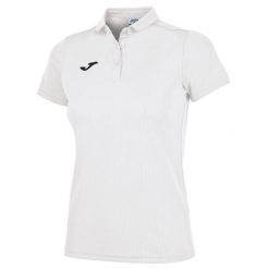 Koszulka polo do tenisa damska Joma Hobby. Białe bluzki damskie Joma, l, bez wzorów, sportowe, bez kołnierzyka, bez ramiączek. Za 101.99 zł.