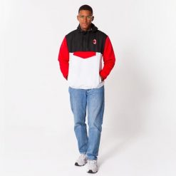 Kurtka przeciwwiatrowa AC Milan. Białe kurtki treningowe męskie AC MILAN, m, bez wzorów, do piłki nożnej. Za 284.99 zł.