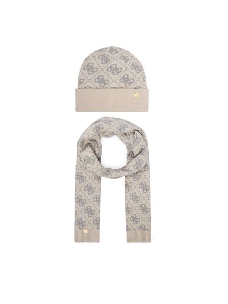 Guess Zestaw szalik i czapka GFBOX WP6401 Kremowy. Białe czapki zimowe damskie Guess, z wiskozy. Za 294.99 zł.