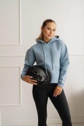 Bluza z kapturem JD ATTACK Elowyn. Niebieskie bluzy sportowe damskie JD ATTACK, l, bez wzorów, z materiału, bez ramiączek, z kapturem. Za 239.00 zł.