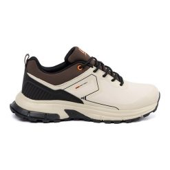DK Beżowe buty męskie sportowe beżowy. Brązowe buty sportowe na co dzień męskie z syntetyku, bez zapięcia, na fitness i siłownię. Za 212.22 zł.