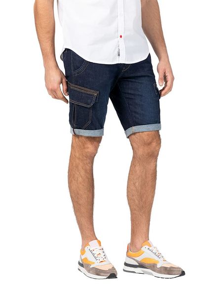 Timezone Szorty dżinsowe "Stanley" - Slim fit - w kolorze granatowym rozmiar: W29. Niebieskie szorty męskie Timezone, z jeansu, bez kołnierzyka. Za 113.10 zł.