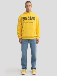 Bluza męska z kapturem z logo BIG STAR żółta Ashlyno 201. Żółte bluzy z kapturem męskie Big Star, l, z dzianiny. W wyprzedaży za 159.99 zł.