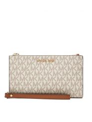 MICHAEL Michael Kors Portfel Jet Set 32F1GJ6W4B Beżowy. Brązowe portfele damskie MICHAEL Michael Kors, bez wzorów, ze skóry. Za 669.99 zł.