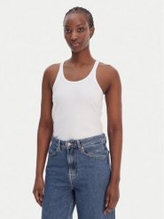 BOSS Top C_Epetite 50554664 Biały Slim Fit. Białe topy damskie Boss, l, bez wzorów, z bawełny, bez ramiączek. Za 229.99 zł.