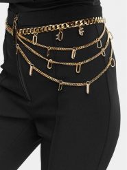 Elisabetta Franchi Pasek na talię CT-22B-62E2-V450 Złoty. Żółte paski damskie Elisabetta Franchi, bez wzorów. Za 1,919.00 zł.