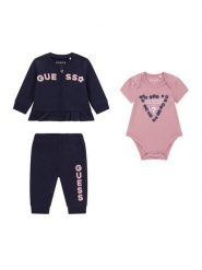 Guess Komplet bluza, body i spodnie dresowe S6YG10 K3951 Granatowy Regular Fit. Niebieskie bluzy i bluzki niemowlęce Guess, z bawełny. Za 284.99 zł.