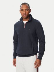 Tommy Hilfiger Bluza Tipping Terry MW0MW44943 Granatowy Regular Fit. Niebieskie bluzy bez kaptura męskie Tommy Hilfiger, m, z bawełny. Za 569.99 zł.
