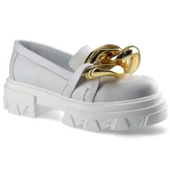 Białe Półbuty Carinii Buty Damskie Obuwie Ze Skóry. Białe półbuty damskie Carinii, z aplikacjami, ze skóry, bez obcasa, na płaskiej podeszwie. Za 299.00 zł.