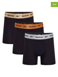Reebok Bokserki (3 pary) "Dangelo" w kolorze czarnym rozmiar: S. Czarne bokserki męskie Reebok, bez wzorów. Za 83.45 zł.