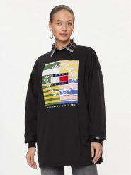Tommy Jeans Sukienka codzienna Luxe DW0DW15885 Czarny Relaxed Fit. Czarne sukienki damskie Tommy Jeans, na co dzień, xxs, bez wzorów, z jeansu, bez kołnierzyka, bez ramiączek, proste. Za 699.99 zł.