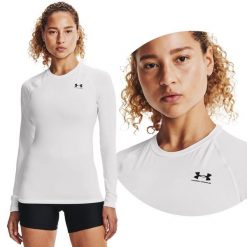 Koszulka termoaktywna damska Under Armour kompresyjna longsleeve. Białe bielizna termoaktywna damska Under Armour, l, bez wzorów. Za 169.99 zł.