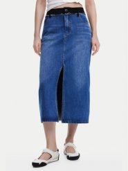 Desigual Spódnica jeansowa 25SWFD02 Niebieski Regular Fit. Niebieskie spódniczki damskie Desigual, xl, bez wzorów, z jeansu. Za 279.99 zł.