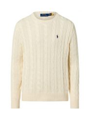 Polo Ralph Lauren Męski sweter z dzianiny Mężczyźni Bawełna biały jednolity, XXL. Białe swetry męskie Polo Ralph Lauren, m, bez wzorów, z bawełny, bez kołnierzyka. Za 949.95 zł.