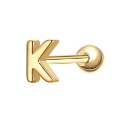 Glanzstücke München Piercing Litera K ze srebra próby 925 w kolorze zlotym Kolczyki 1 ct Damski. Żółte kolczyki damskie Glanzstücke München, pozłacane. Za 110.49 zł.