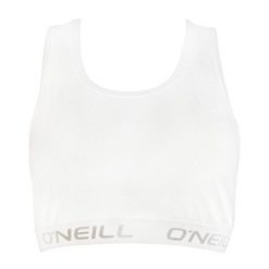 Stanik sportowy dla kobiet O'neill Top Plain. Białe biustonosze sportowe damskie O'neill, bez wzorów. Za 49.99 zł.