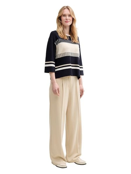 Tom Tailor Sweter w kolorze granatowo-beżowym rozmiar: XL. Brązowe swetry klasyczne damskie Tom Tailor, xl, bez kołnierzyka. Za 122.67 zł.