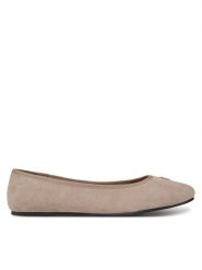 Tommy Hilfiger Baleriny Th Hardware Suede Ballerina FW0FW08655 Beżowy. Brązowe baleriny damskie Tommy Hilfiger, bez wzorów, ze skóry, bez obcasa. Za 329.99 zł.