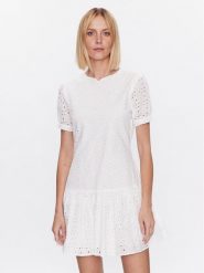 Silvian Heach Sukienka codzienna GPP23306VE Biały Regular Fit. Białe sukienki damskie Silvian Heach, na co dzień, bez wzorów, z bawełny, bez kołnierzyka, bez ramiączek, proste. Za 1,199.00 zł.