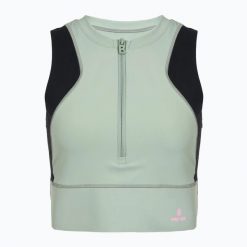 Koszulka treningowa damska BOGNER FIRE+ICE Caia 1/4 Zip. Zielone bluzki sportowe damskie m, z elastanu, bez kołnierzyka, bez ramiączek. Za 519.99 zł.