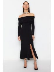 Trendyol Sukienka w kolorze czarnym rozmiar: 34. Czarne sukienki damskie Trendyol, bez wzorów, bez kołnierzyka, bez ramiączek, maxi. Za 73.99 zł.
