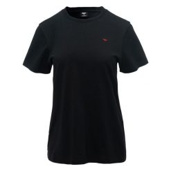 Damska Koszulka Z Krótkim Rękawem Playo II. Czarne bluzki damskie Hi-tec, bez wzorów, sportowe, bez kołnierzyka, bez ramiączek. Za 57.99 zł.