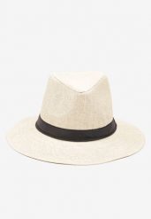 Beżowa Czapka Kapelusz z Ozdobną Tasiemką Tinasolla. Brązowe czapki męskie Born2be, bez wzorów, eleganckie. Za 29.99 zł.