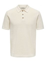 ONLY & SONS Koszulka polo w kolorze kremowym rozmiar: XXL. Brązowe koszulki polo męskie Only & Sons, xxl, bez wzorów, prążkowane, bez ramiączek. Za 92.21 zł.