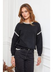 Joséfine Sweter "Brami" w kolorze czarnym rozmiar: L. Czarne swetry klasyczne damskie Joséfine, l, bez kołnierzyka. Za 174.84 zł.
