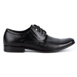 Olivier Buty męskie eleganckie skórzane 302T3 czarne. Czarne buty wizytowe męskie ze skóry, bez zapięcia. Za 367.89 zł.
