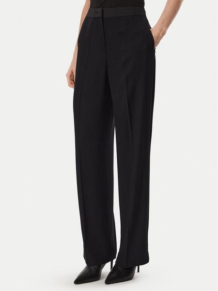 KARL LAGERFELD Spodnie materiałowe B4W10063 Czarny Regular Fit. Czarne spodnie materiałowe damskie Karl Lagerfeld, bez wzorów, z materiału. Za 849.99 zł.
