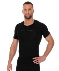 Koszulka męska rowerowa z krótkim rękawem Brubeck 3D Bike PRO. Żółte t-shirty sportowe męskie Brubeck, m, z materiału, bez ramiączek, na fitness i siłownię. Za 86.49 zł.