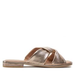 Klapki Caprice. Żółte klapki damskie Caprice, bez wzorów, bez obcasa. Za 229.99 zł.