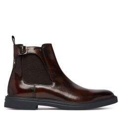 Sztyblety BOSS. Brązowe sztyblety męskie Boss, bez zapięcia. Za 1,249.00 zł.