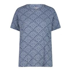 Koszulka z nadrukiem kwiatowym damska CMP. Niebieskie t-shirty damskie CMP, uniwersalny, bez wzorów, z bawełny, bez kołnierzyka. Za 150.00 zł.