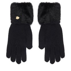 Rękawiczki Damskie Guess. Czarne rękawiczki damskie Guess, z aplikacjami, z dzianiny. Za 194.99 zł.