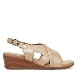 Sandały Lasocki. Brązowe sandały damskie Lasocki, bez wzorów, bez obcasa, na koturnie. Za 135.99 zł.