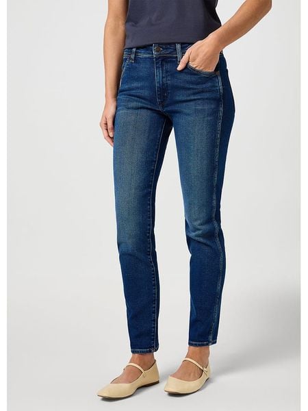 Wrangler Dżinsy - Skinny fit - w kolorze niebieskim rozmiar: W28/L30. Niebieskie jeansy damskie Wrangler. Za 195.45 zł.